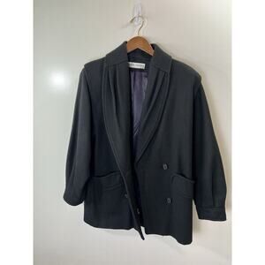 Carol Horn Women’s Wool Jacket Size M‎ 10 Black Minimalist Timeless Office Warm